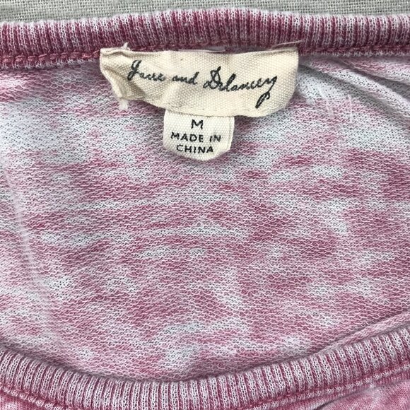 Jane and Delancey Top Womens Medium Pink Vintage Wash Pullover 3/4 Sleeve Ruched - Picture 3 of 11
